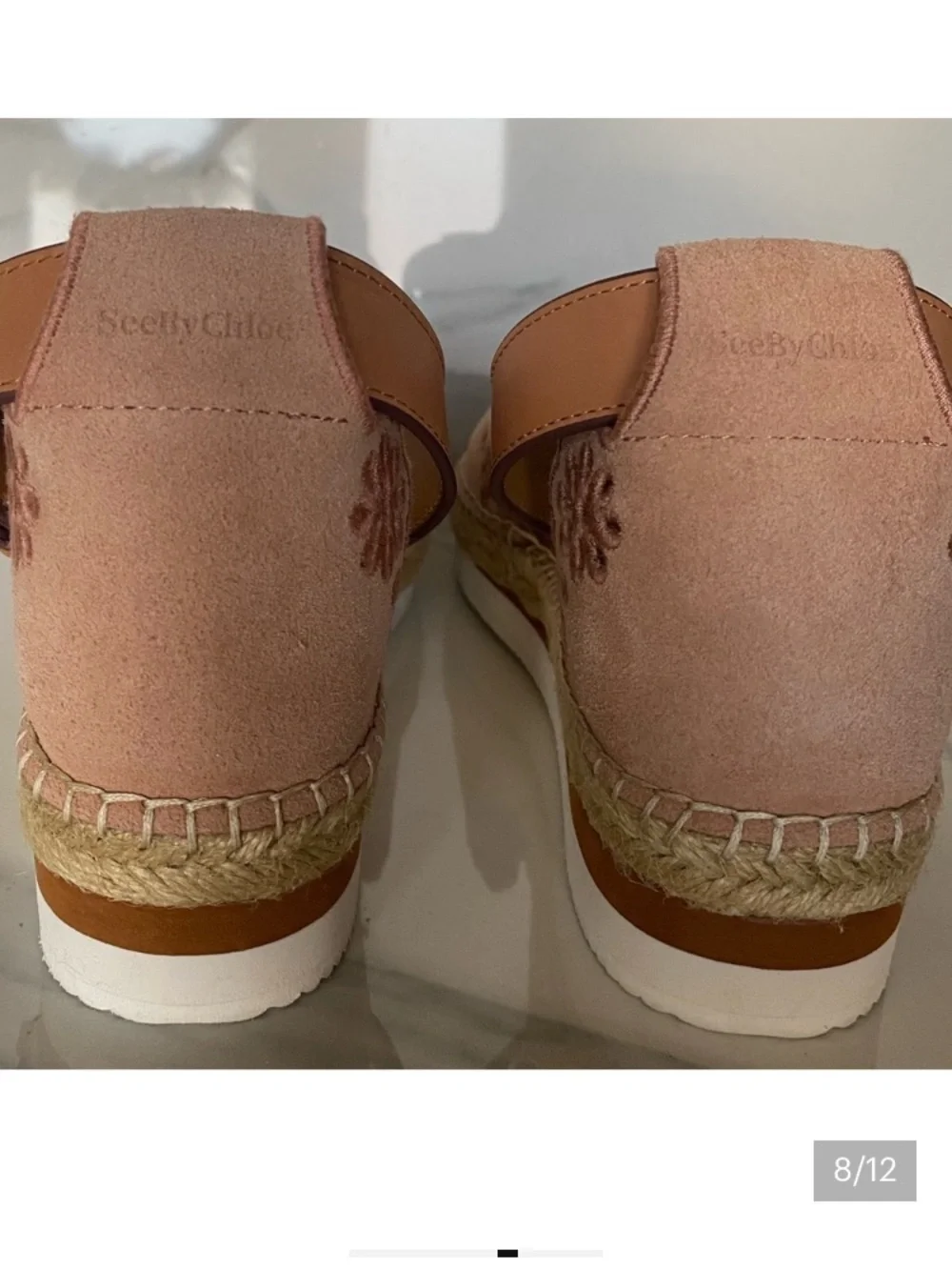 See By Chloe Glyn Suede Espadrille Cipria Color Size 8 Boho Cottage Feminine